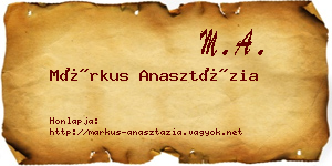 Márkus Anasztázia névjegykártya
